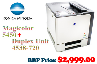 Konica Minolta Magicolor 5450 Colour Laser Printer+Duplex Unit 4538-720