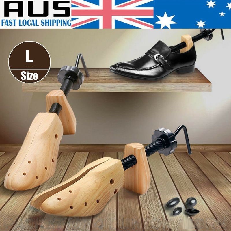 2-Way Wooden Shoes Stretcher Expander Shoe Timber Unisex Bunion Plugs L Size