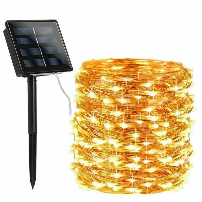 20M LED Solar Fairy String Lights Waterproof Copper Wire Outdoor Garden Decor