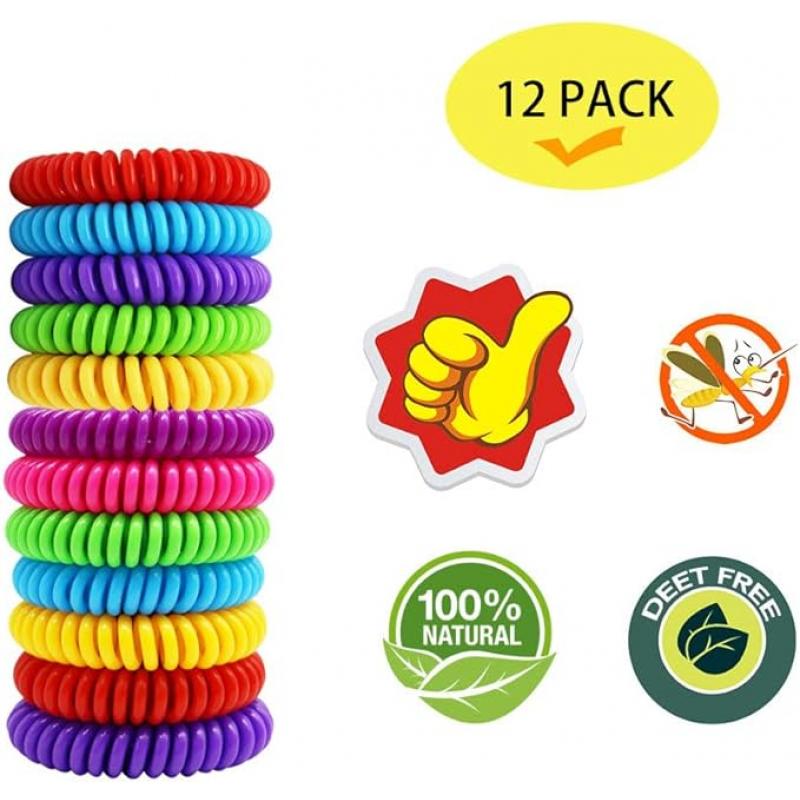 OPASDH Mosquito Repellent Bracelets Bands For Adults And Kids,12 Pack