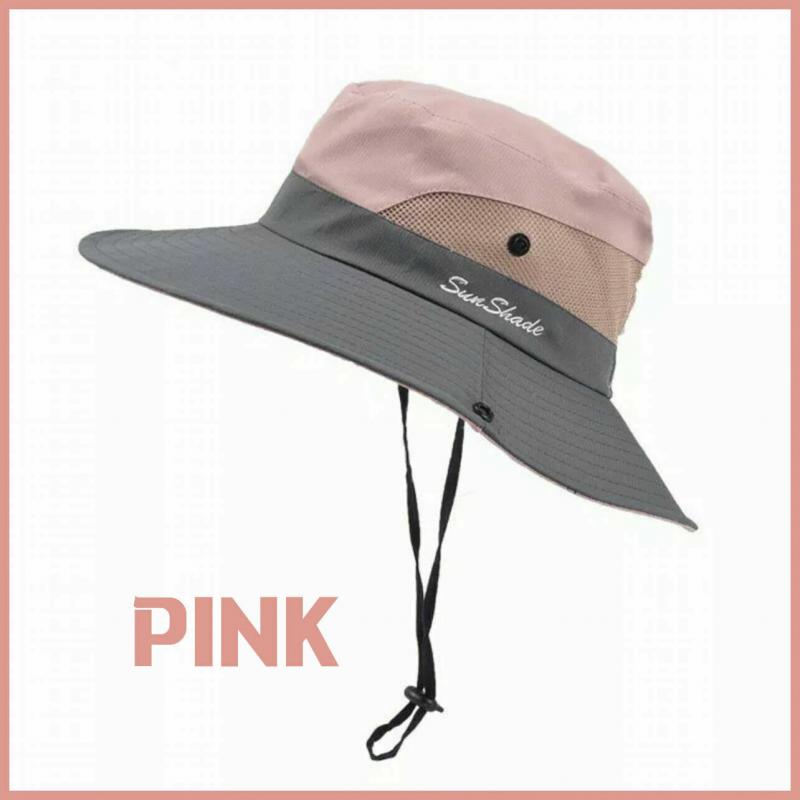 Sunshade Fisherman Hat Women Sun Protection Big Brim Drawstring Hat