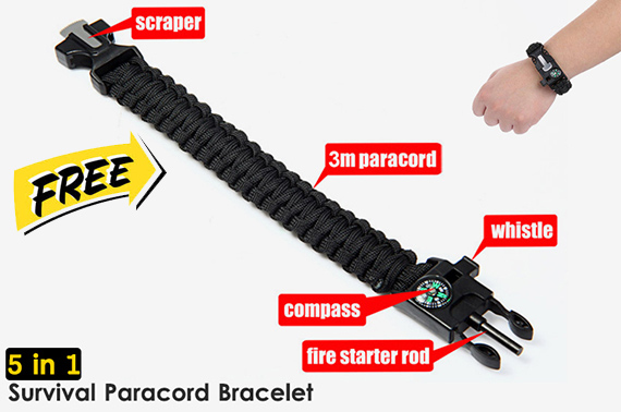 5 in 1 survival bracelet