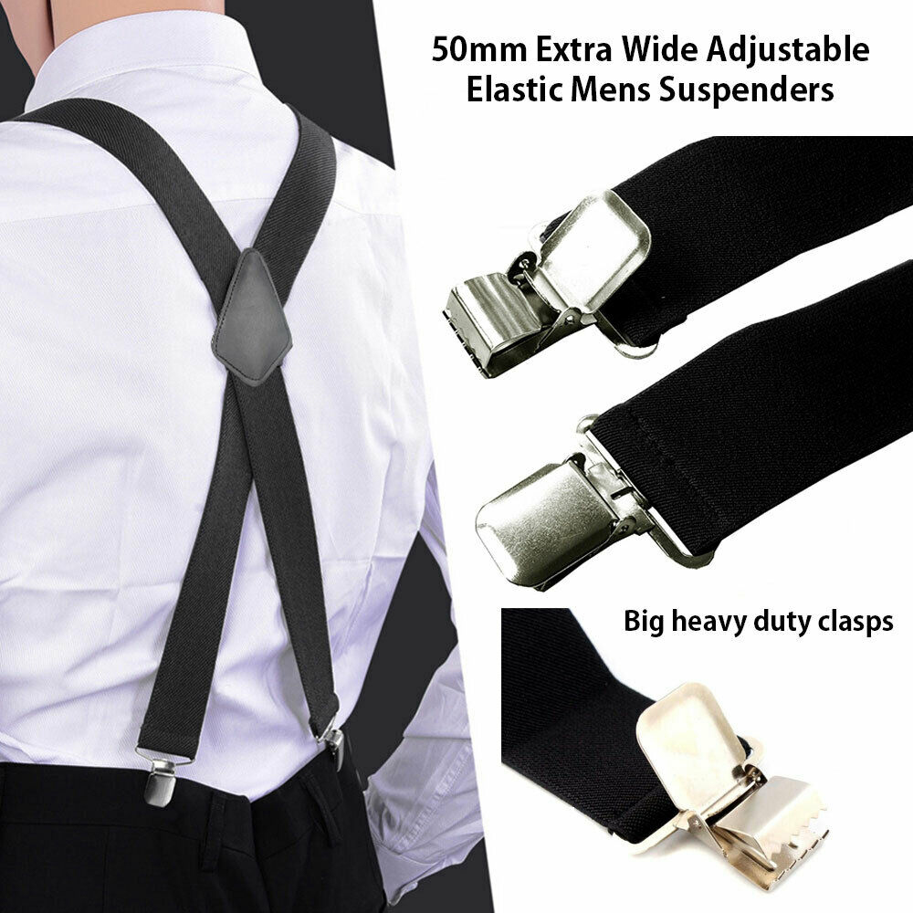 Adjustable Extra Wide Heavy-Duty Claw Clip Suspenders