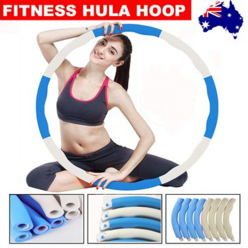 100CM Weighted Wave Hula Hoop Foam Padded Hoop Fitness Exercise Workout Massager 