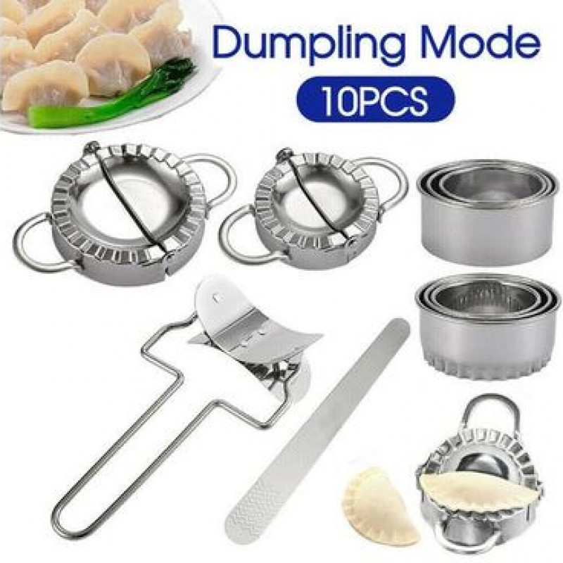10 Dumpling Maker Stainless Steel Dough Press Pie Ravioli Making Mold Mould Tool
