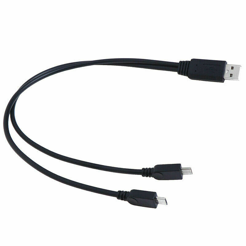 1x USB 2.0 Male To Male Dual Micro USB Splitter Y Charging Data Cable AU