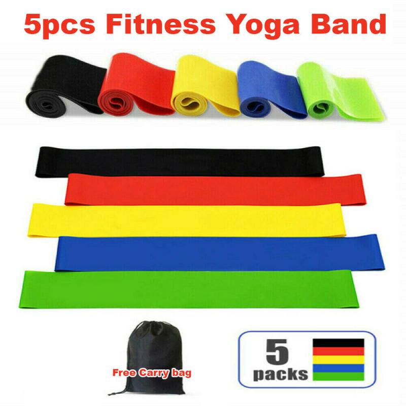 5pcs Yoga Equipment Set Yoga Ball Yoga Block Stretch Band Resistance Band  Starter Kit Stretching Aid Gym Pilates Fitness (Color : Blue)