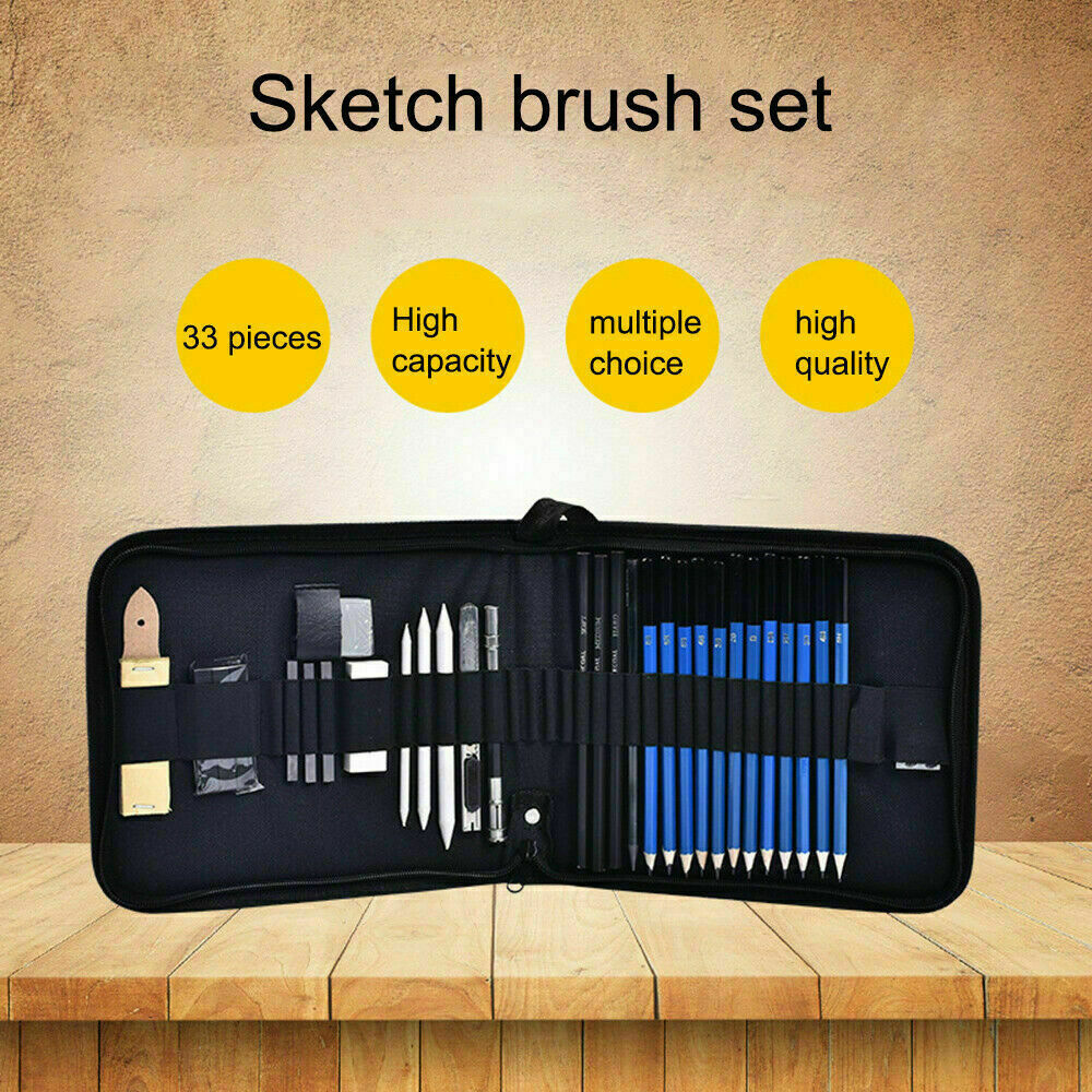 Generic 32Pcs Professional Drawing Sketch Pencil Set Charcoal Eraser Art  Kit