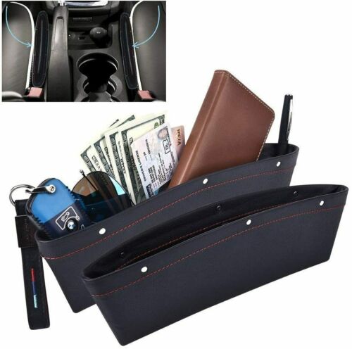 2pcs Car Seat Gap Filler Storage Box Organizer, Seat Side Pocket &  Leak-proof Design, Black