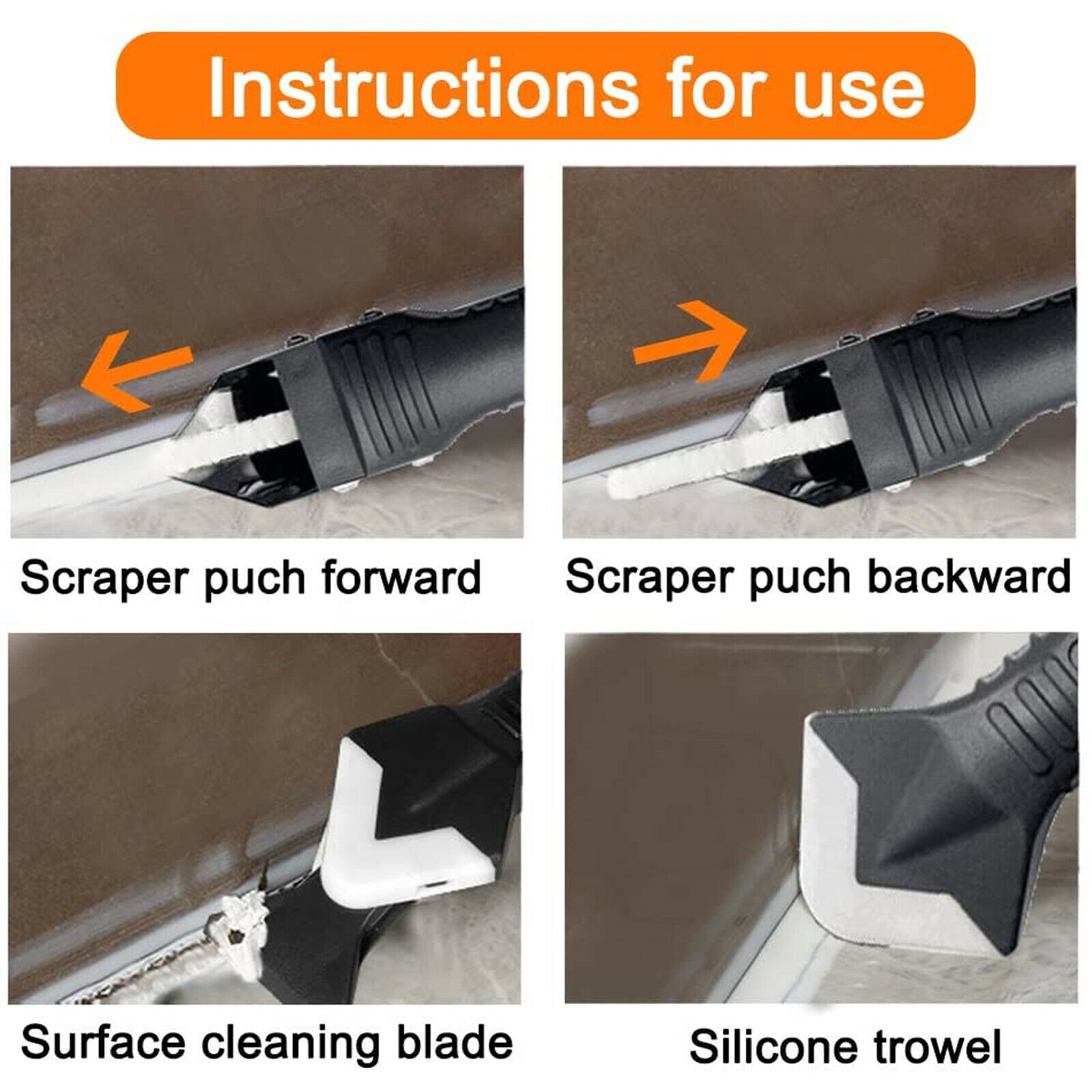 Caulking Tool, Caulk Remover& Glass Glue Angle Scraper, 3 in 1 Silicone  Caulking Caulking Kit, Used for Window, Tile, Kitchen Bathroom Silicone  Caulk Remover