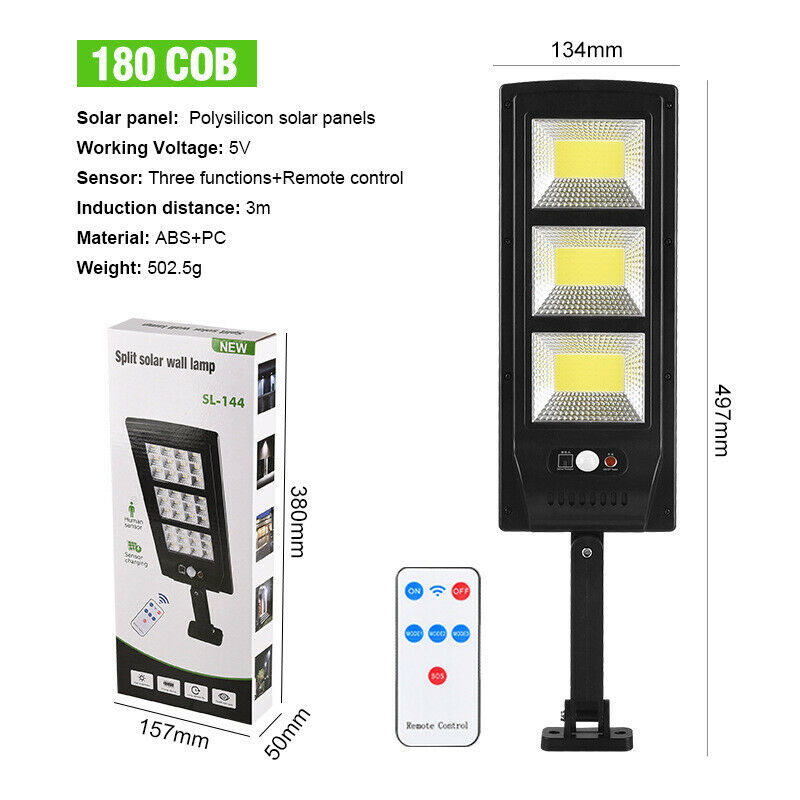 120 cob outdoor solar store light with remote