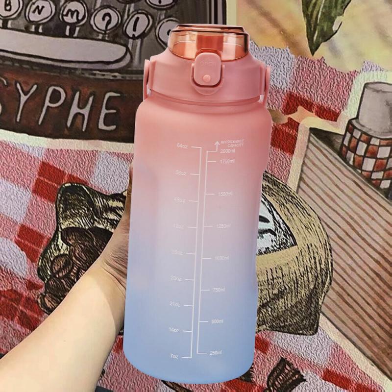 Rockholder 2.2L Motivational Water Bottle With Straw – BPA Free Sport Gym Flask