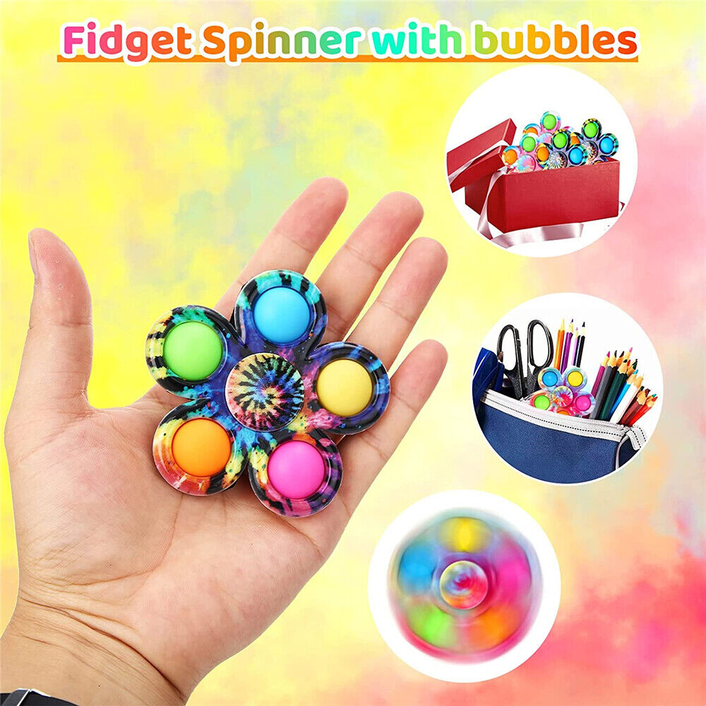 Tie Dye Simple Fidget Spinner Finger Push Bubble Hand Spinner