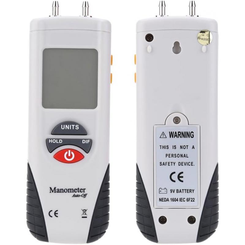 Professional Digital Air Pressure Meter & Differential Pressure Gauge Kit 