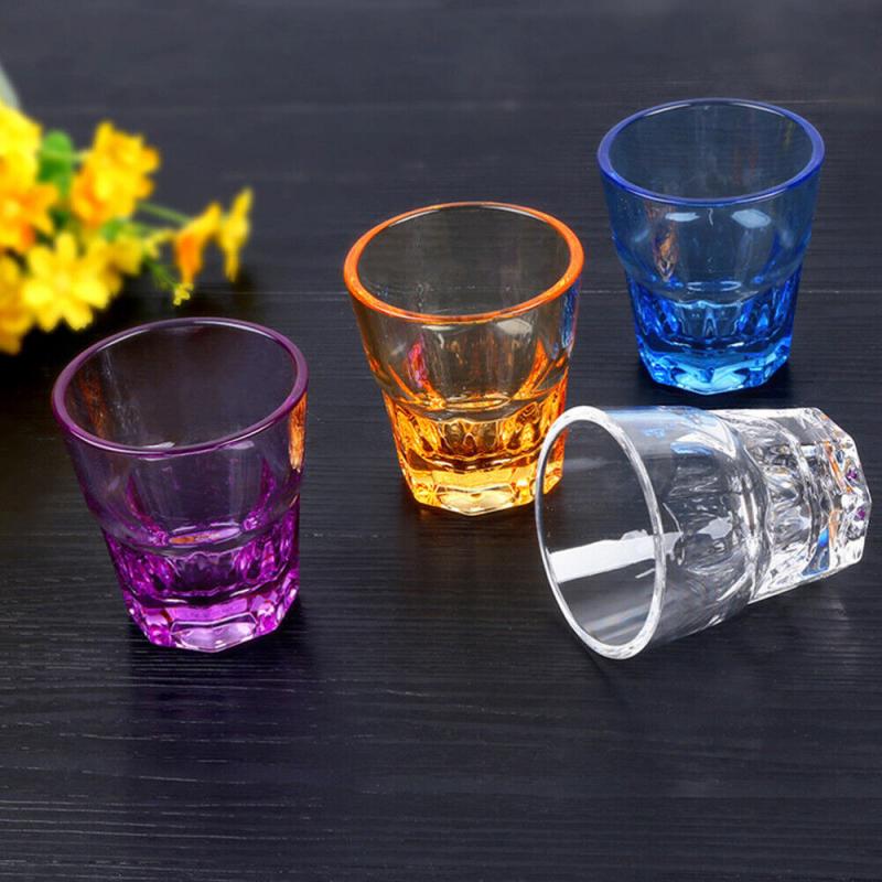  4 Pcs Clear Drinking Glasses Acrylic Octagonal Cup Beer Mug