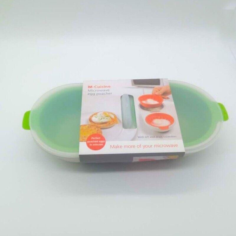 Eggs Poacher Steamer Microwave Double Cup Perfect Free Cookware Egg Cups Cooker