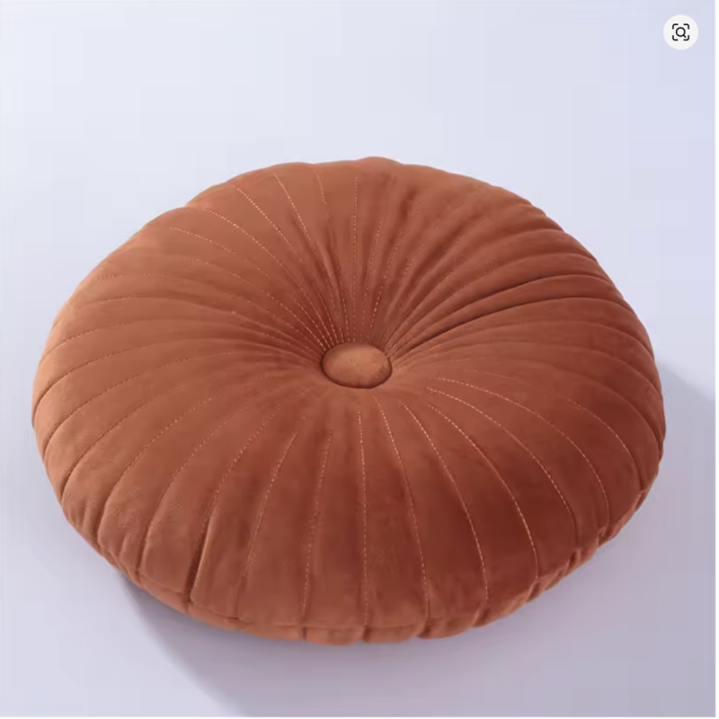 Orange 35x35cm Round Pouf Throw Pillow Tatami Cushion Sofa Bed Floor Seat Pad