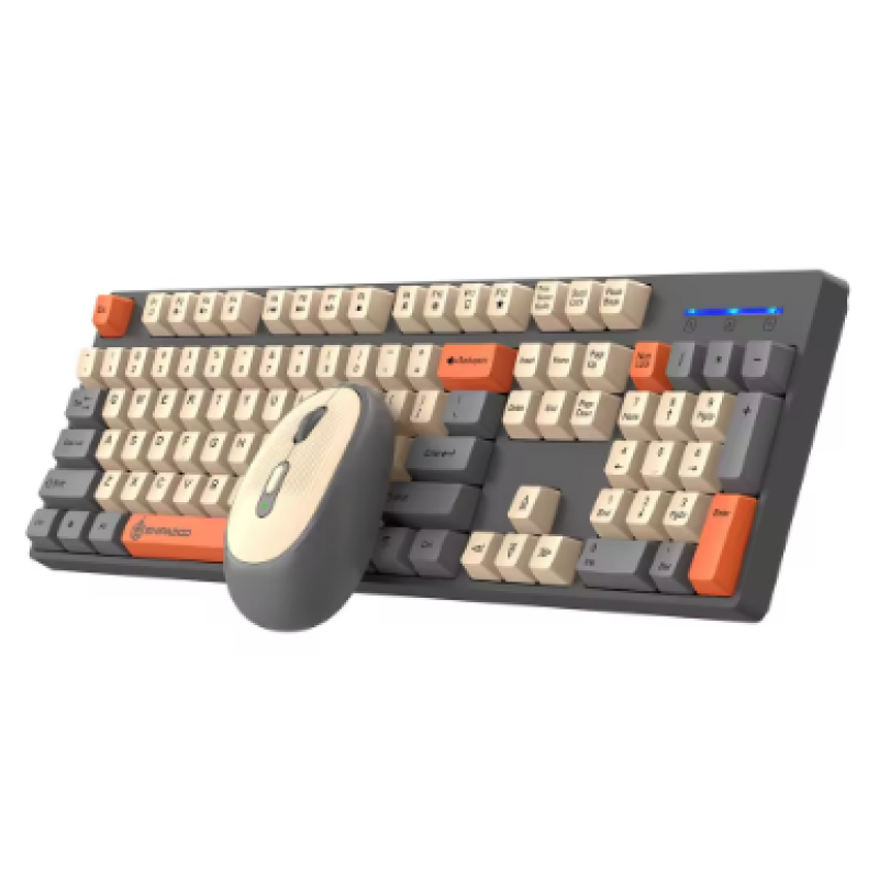 Color: Grey Wireless Keyboard & Mouse Combo – Gaming and Office Use
