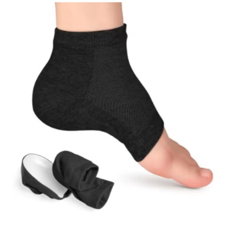 Free shipping 3.5cm Invisible Height Increase Socks – Anti-Slip Heel Pad Color:Black