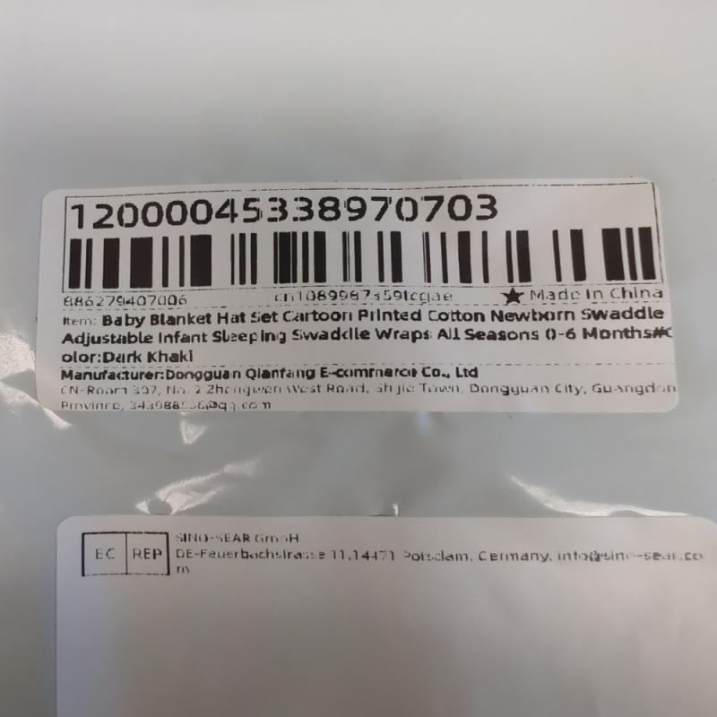 Dark Khaki Baby Blanket & Hat Set Cotton Cartoon Diaper 0–6 Months Newborn