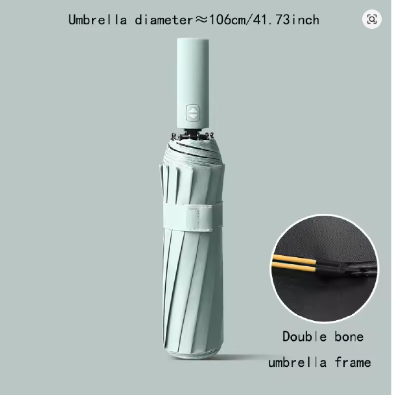 light green Reinforced 24-Bone Umbrella, Men's Business Strong And Durable Wind