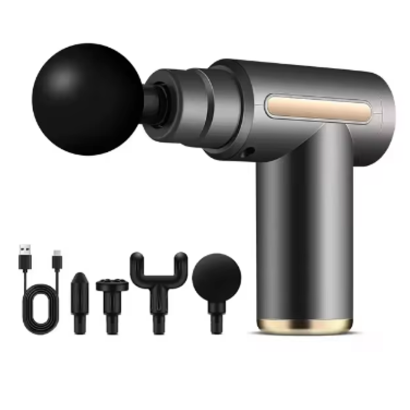 Gray USB Mini Massage Gun for Muscle Relaxation and Fitness
