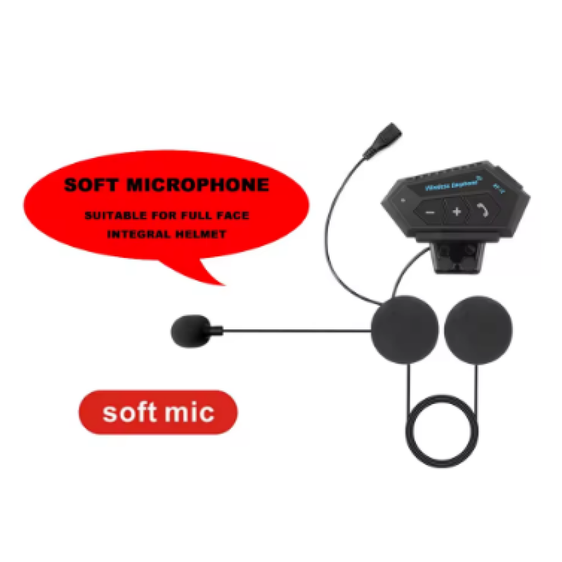 Soft Mic NO Box Motorcycle Helmet Bluetooth Headset Wireless Waterproof Speaker