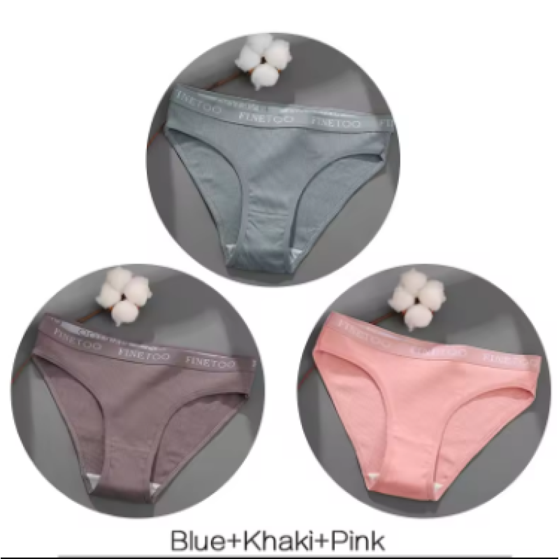 Set 8 XL 3PCS Women’s Cotton Underwear Set Solid Color Panties