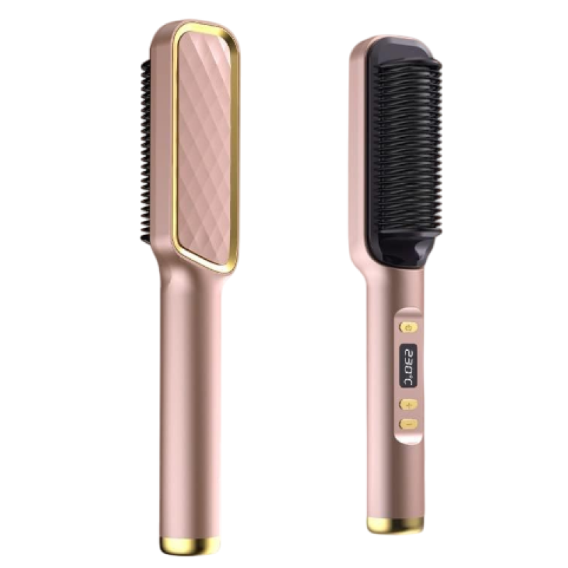 rose gold EU Electric Hair Straightening Comb with Negative Ion Styling Tool