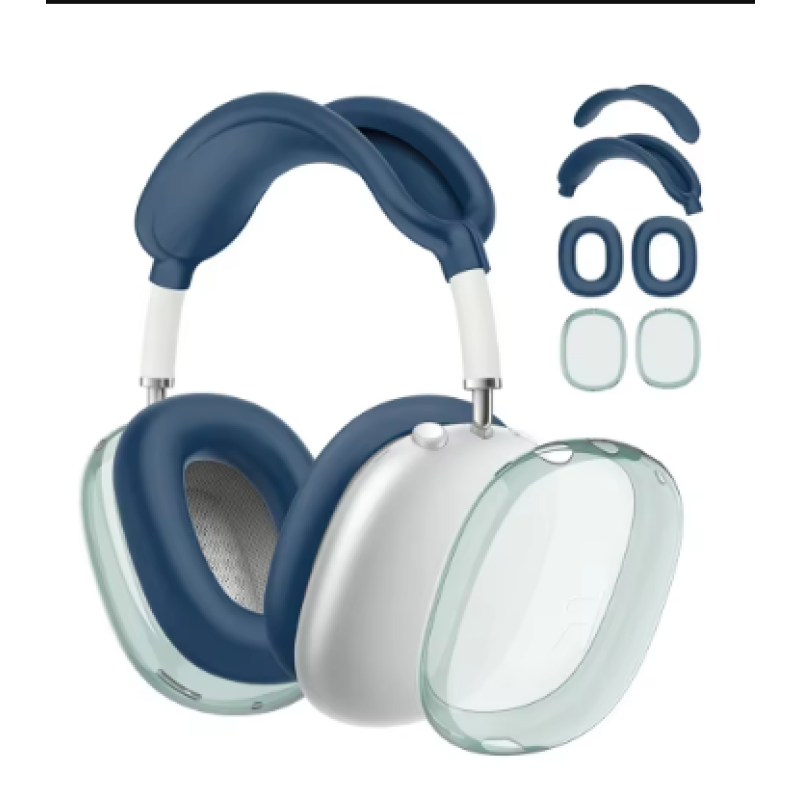 Dark Blue 4-in-1 Silicone TPU Protective Case & Ear Cushion for AirPods Max