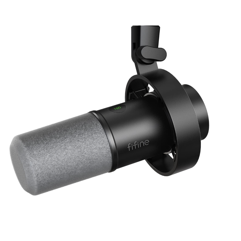 Black FIFINE K688 Dynamic Microphone USB/XLR Studio Podcast Mic with Mute