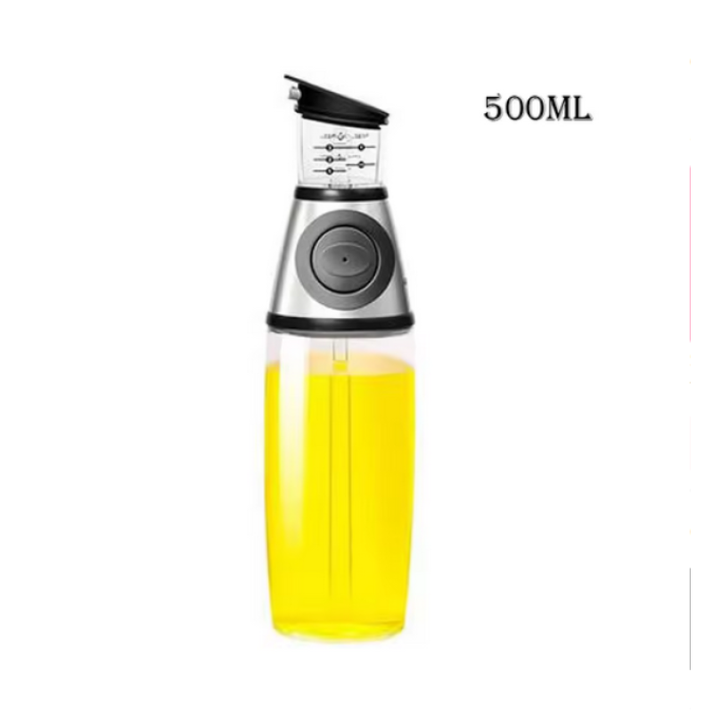 Oil bottle controllable metering push-type oil bottle 500ml with scale oil bottle kitchen supplies