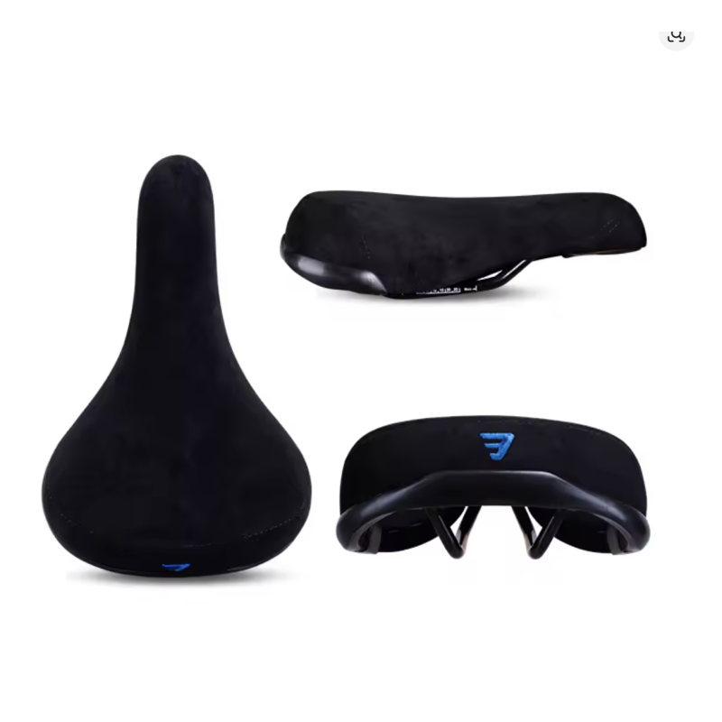 43002 Funsea Bicycle Saddle Wheelie Black Embroidered Seat with 8mm Rail