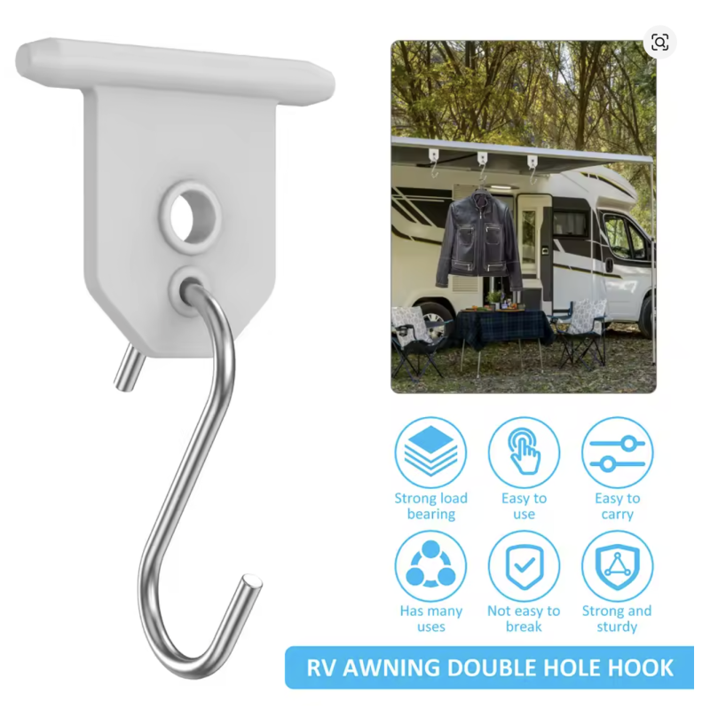 10Pcs Metal S-Shaped Awning Hooks for RV Camping and Outdoor Hanging