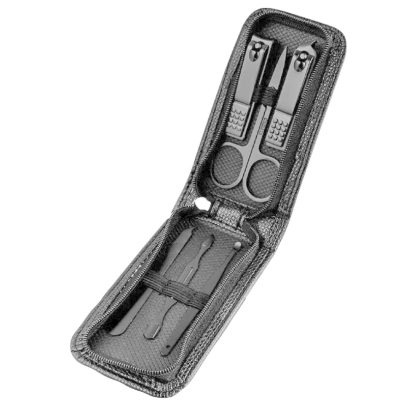 Black 6-Piece Nail Scissors Set Portable Manicure & Beauty Tools