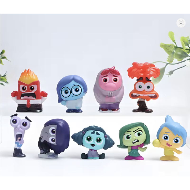 9Pcs Inside Out 2 Action Figures Toy Set Sadness Joy Anger Disgust Fear
