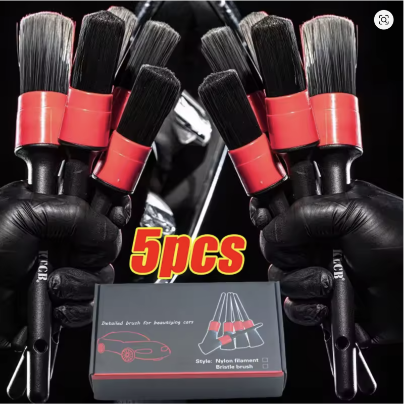 5Pcs Car Detailing Brush Set for Cleaning Dashboard Air Outlet Wheels