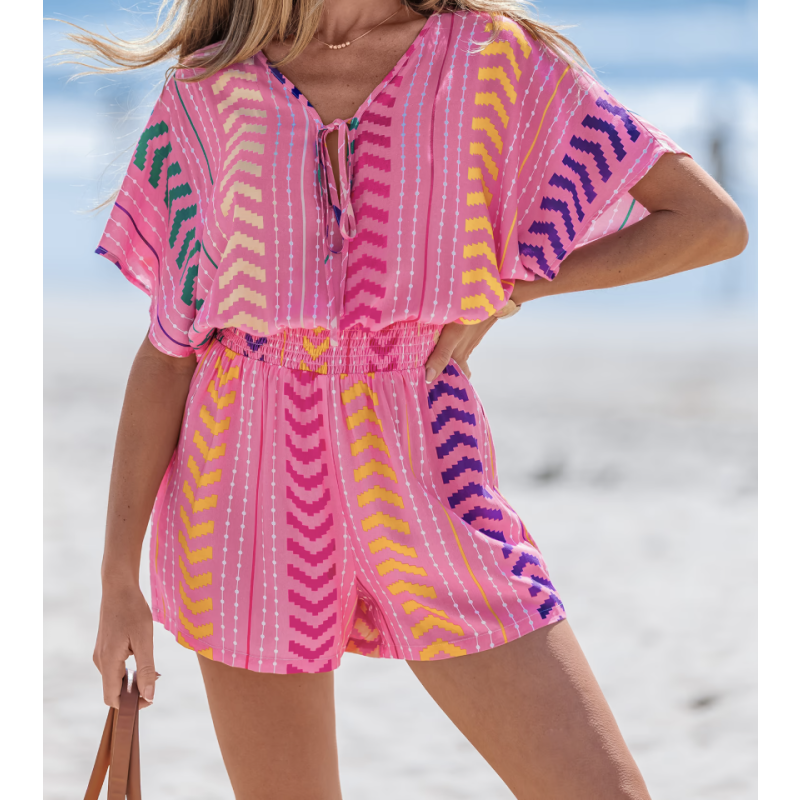 Size:M Light & Easy Abstract Romper