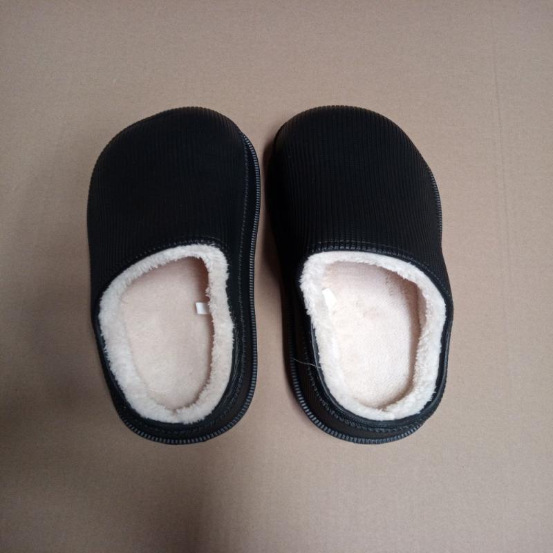 Black 46–47 EVA Indoor Autumn Winter Slippers Waterproof Anti-Slip Thick Sole