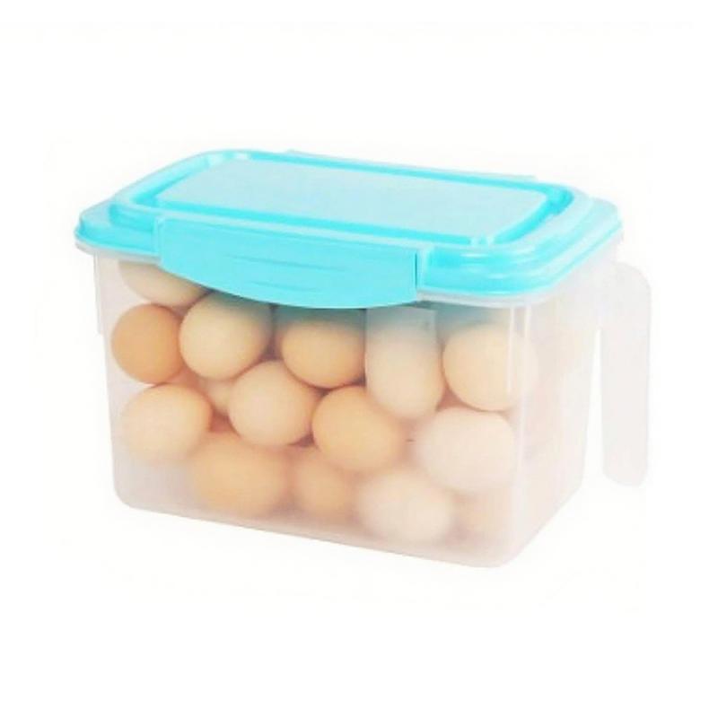 Free shipping 4.5L Handle Refrigerator Storage Box Food Container Blue