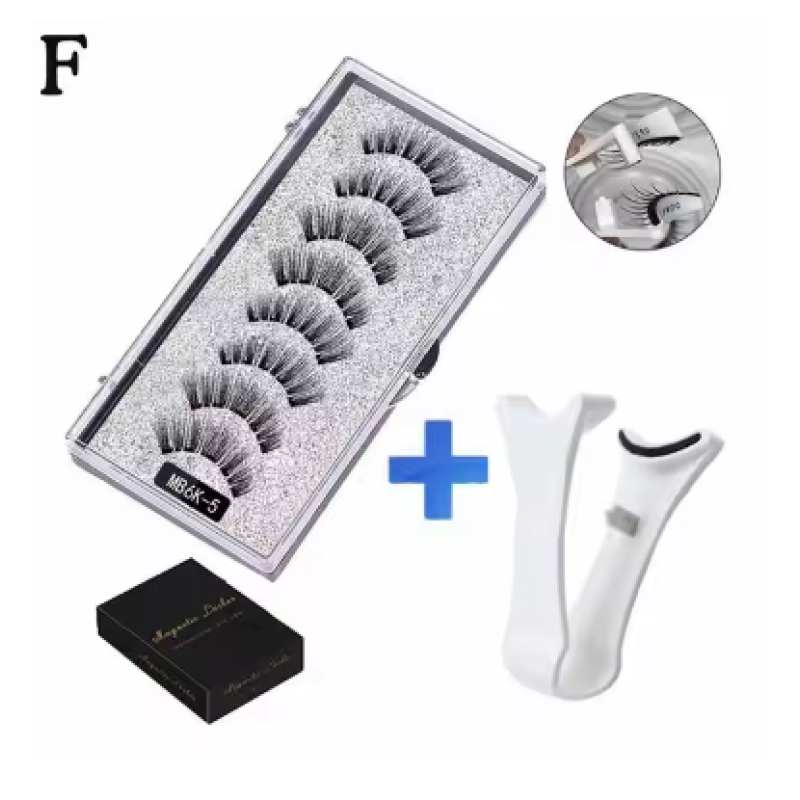 3D Natural Magnetic Eyelashes – Reusable Handmade Lashes with 5 Magnetic Strip