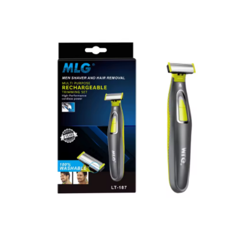Black Portable electric shaver with USB charging and washable full-body trimming