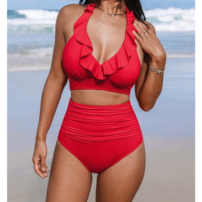 M Super Bloom Ruffled Bikini Top & Slim Sculpt Bottoms Set