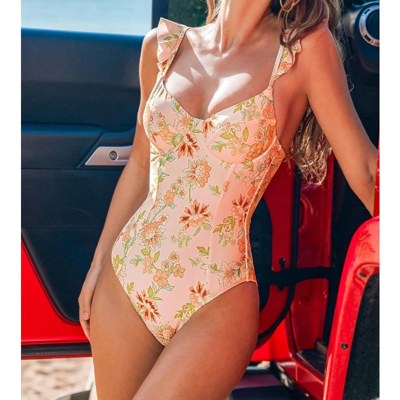 M Floral Frenzy Tummy Control One-Piece Swimsuit