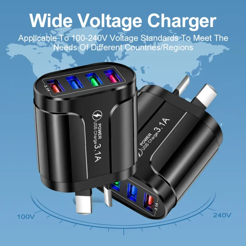 Australian USB Fast Charger AU Plug Quick Charger Mobile Phone Charger 3.1A 