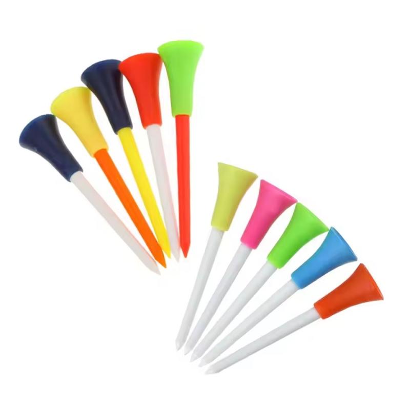 10pcs 83mm Golf Tees Rubber Cushion Top Plastic Ball Holder Golf Accessories 