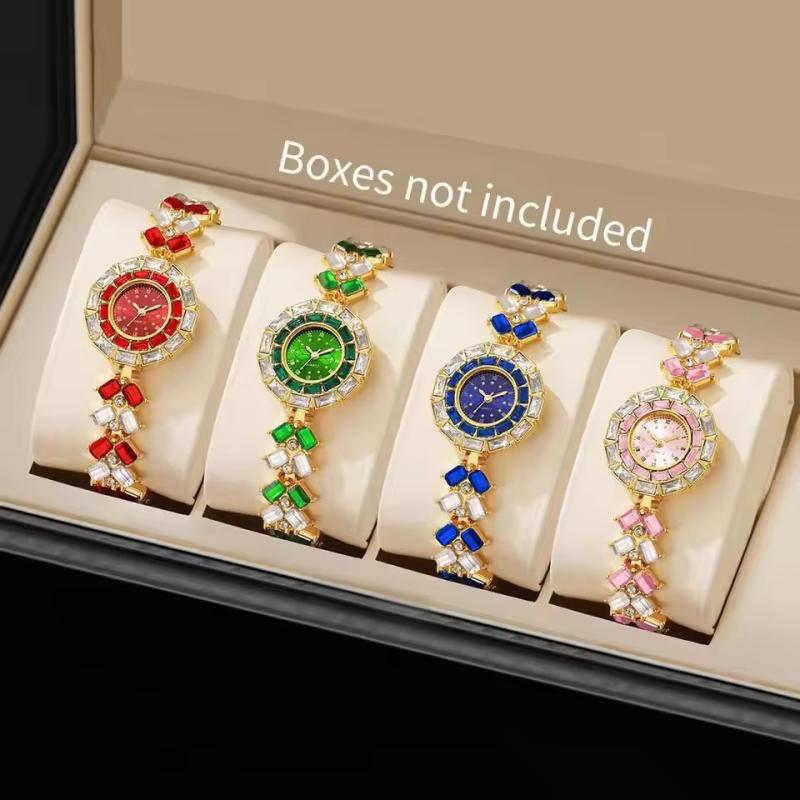 4PCS/Set Without Box Luxury Rhinestone Women Watches Ladies Bracelet Strap