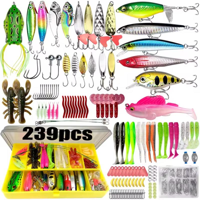 239pcs Fishing Lure Kit For Trout/Pike/Bass Multi-Lure Fishing Set 