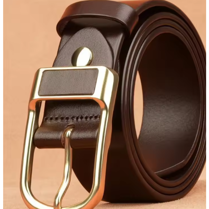110cm Men’s Genuine Leather Belt – Classic Buckle Casual & Business Wear