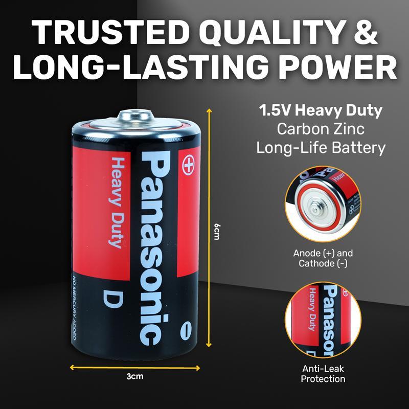 Battery Panasonic Heavy Duty Battery (D) 2pk 